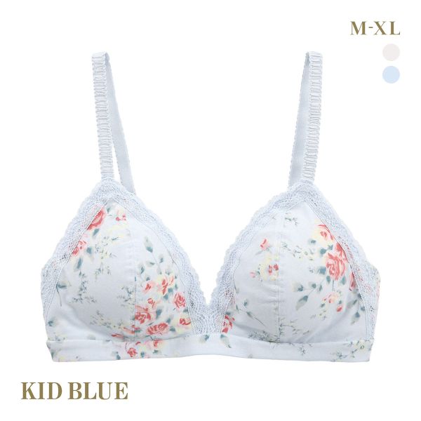 ブラジャー キッドブルー ジャスミンローズ ノンワイヤー ソフト 三角ブラ ブラレット 大きいサイズ KID BLUE 下着 レディース 送料無料 ブラジャー キッドブルー ジャスミンローズ ノンワイヤー ソフト 三角