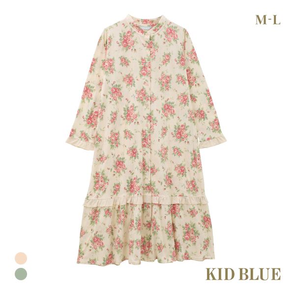 キッドブルー 25オータムローズN 長袖 ワンピース ルームウェア パジャマ KID BLUE 送料無料