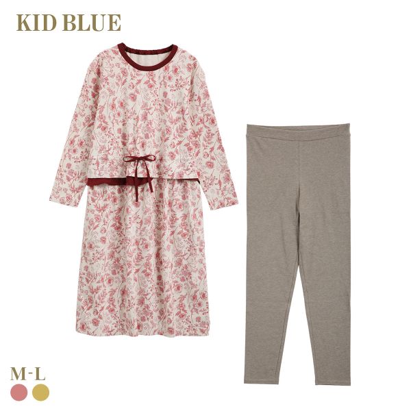 キッドブルー 25フルールPtN 長袖 ワンピース ルームウェア パジャマ KID BLUE 送料無料