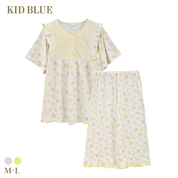キッドブルー 26ブリティッシュブーケN 花柄 半袖 フルレングス 上下セット パジャマ ルームウェア KID BLUE 送料無料