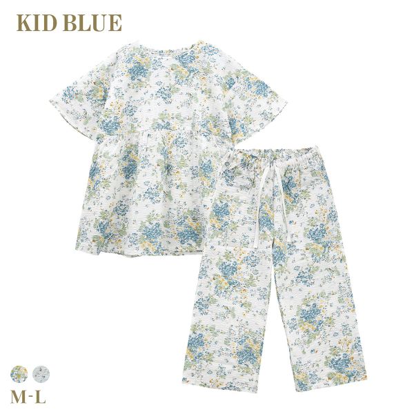 キッドブルー 26フローラルガーデンN 5分袖 7分丈 上下セット パジャマ ルームウェア ナイティ レディース KID BLUE 送料無料