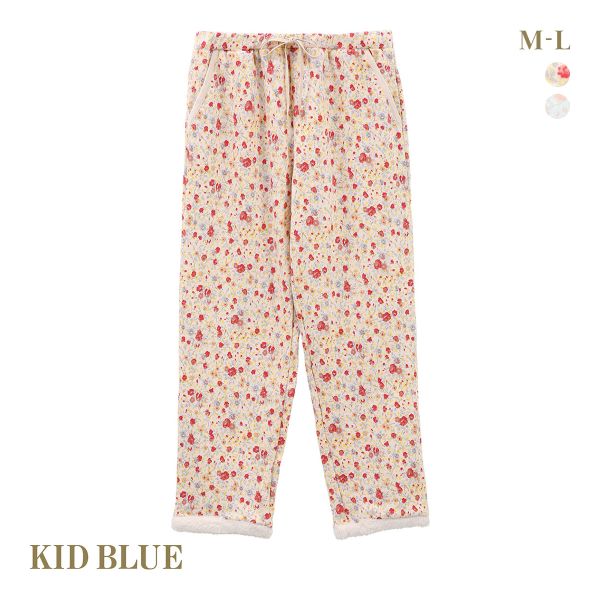 キッドブルー 裏シャギーガーニッシュフラワー パンツ フルレングス ルームウェア KID BLUE 20%OFF 送料無料