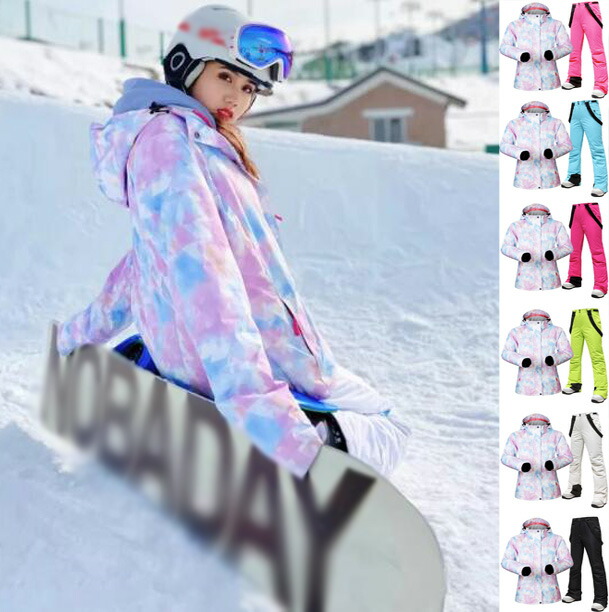 スノーボードウェア セットアップ 登山 レインウェア ボード 雪遊び 防水 韓国風 スノーウェア 2点セット スノボー レディーススキーウェア 選べる6色 S M L XL