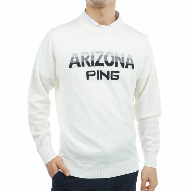 今ならほぼ即納！ 新品未使用】PING ピンゴルフARIZONAジャガードニット白 （楽天 メンズウェア