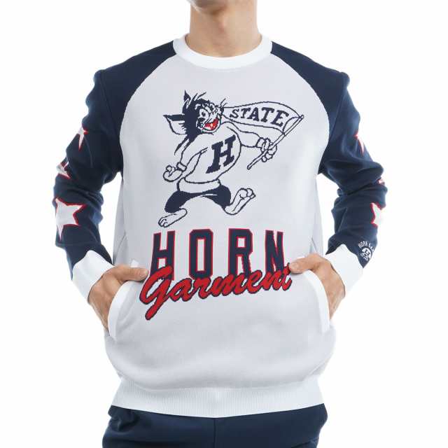 ネット割引 ホーンガーメント HORN ストレッチ 長袖クルーセーター