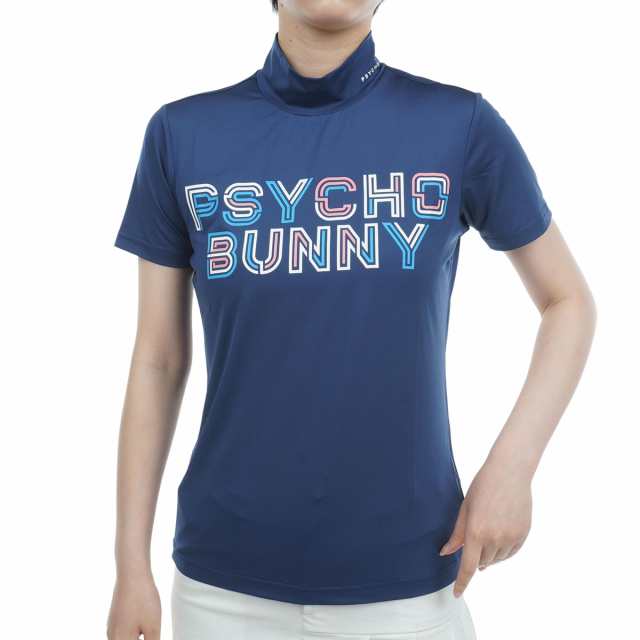 サイコバニー PSYCHO BUNNY MAZEロゴプリント モックネック半袖Tシャツ