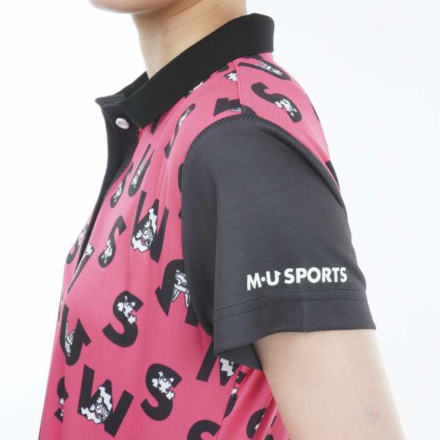 ミエコ ウエサコ スポーツ ゴルフ ポロシャツ ピンク　総柄 サイズ40