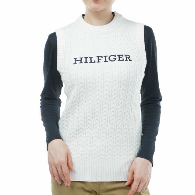 トミー ヒルフィガー ゴルフ　TOMMY HILFIGER GOLF　ケーブル ボトルネックベスト　レディス