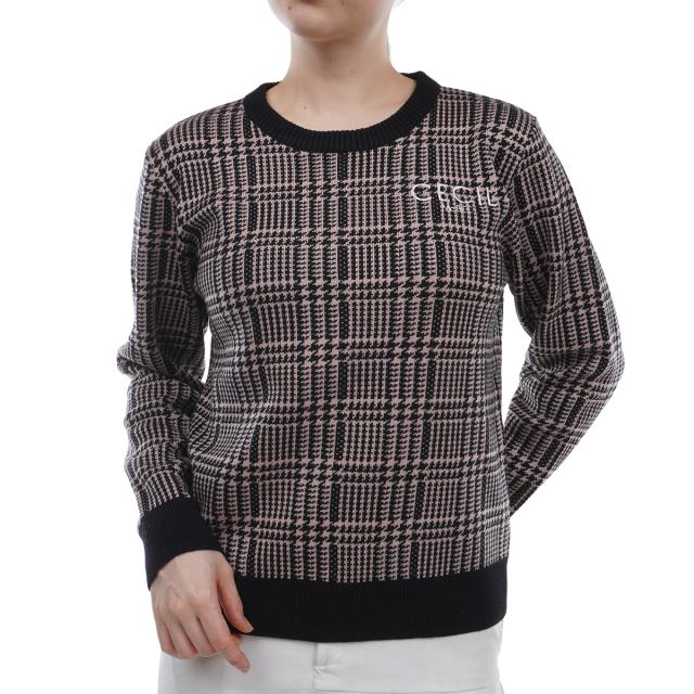 セシルマクビー グリーン　CECIL McBEE green　グレンチェック クルーネックセーター　レディスの通販は 8,278円