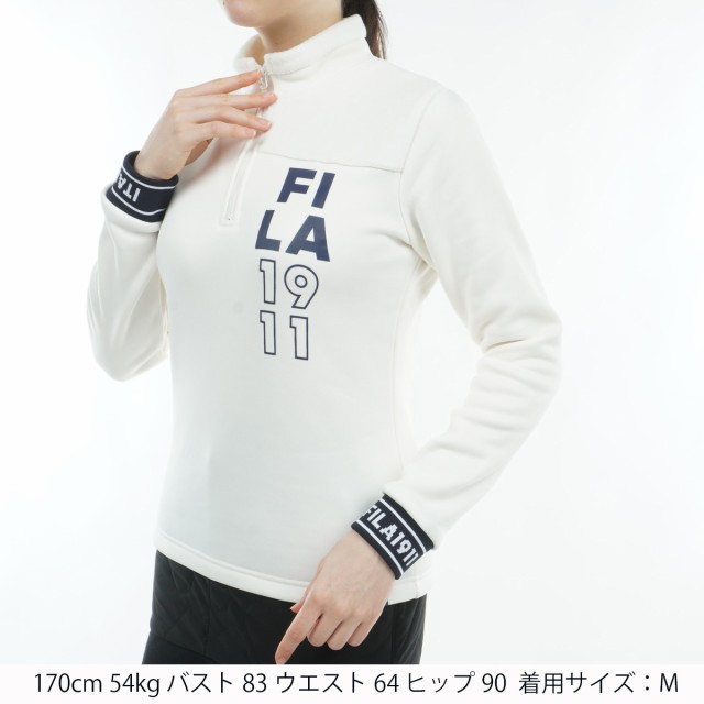 フィラ FILA ストレッチ 裏起毛 ハーフジップ長袖シャツ