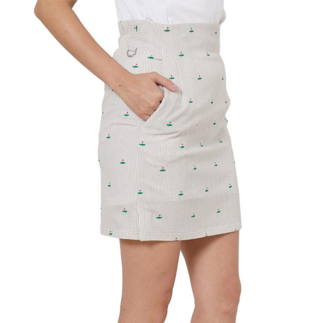 ジュン アンド ロペ　JUN & ROPE　シアサッカー柄 ハイウエストタイトスカート　レディスの通販は 7,357円