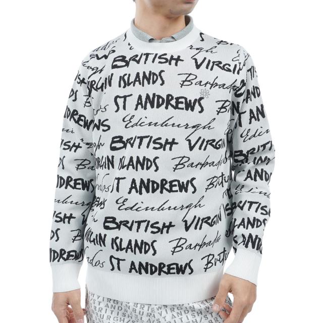 セント・アンドリュース　St ANDREWS　ハンドライティングジャカード プルオーバーセーター_10