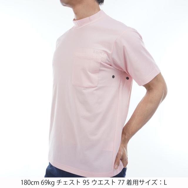 アンパスィ　and per se & GOLF　ストレッチ シャークドビー モックネック半袖Tシャツ_15