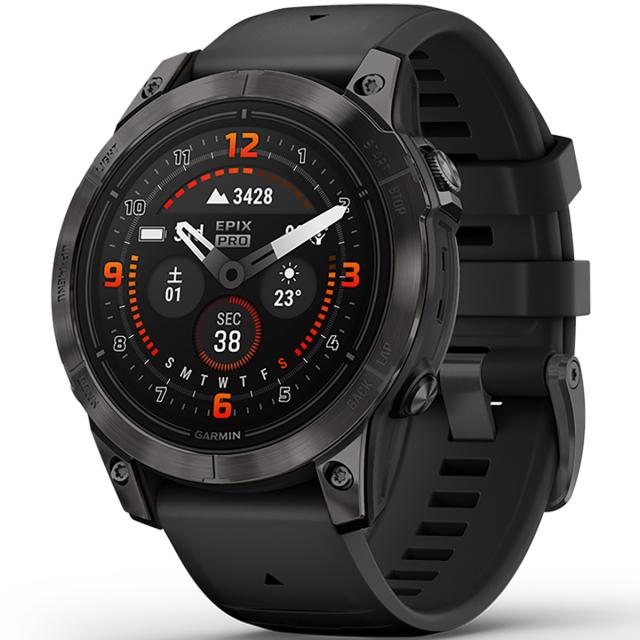 ガーミン　GARMIN　epix Pro (Gen 2) 47mm Sapphire Ti Carbon Gray DLC／Black