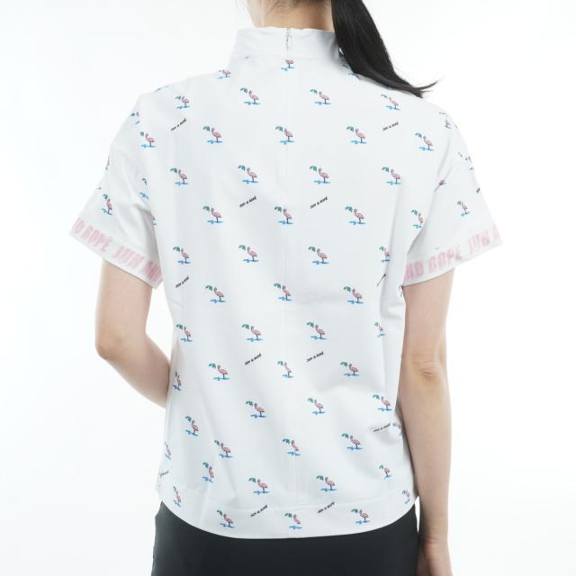 Jun u0026 Ropé フラミンゴ柄半袖モックプルオーバー ジュン アンド ロペ JUN \u0026 ROPE フラミンゴ柄 半袖モックプルオーバー