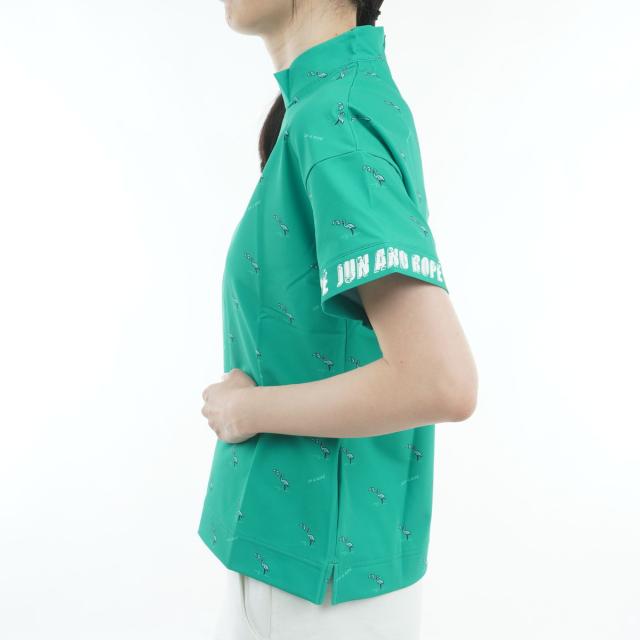 Jun u0026 Ropé フラミンゴ柄半袖モックプルオーバー ジュン アンド ロペ JUN \u0026 ROPE フラミンゴ柄 半袖モックプルオーバー