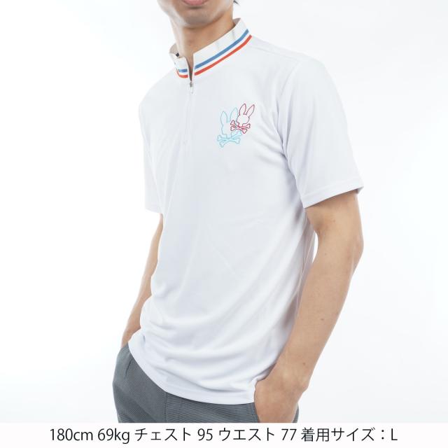 サイコバニー　PSYCHO BUNNY　トリコカラー アウトラインバニー ハーフジップ 半袖Tシャツの通販は