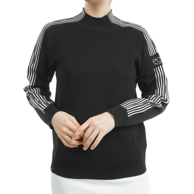 新品　PING　ジャカードニット ハイネック長袖セーター　L ピン PING ジャカードニット ハイネック長袖セーター レディスの