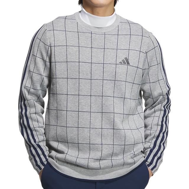 アディダス　Adidas　クルーネック スリーストライプス 長袖セーター