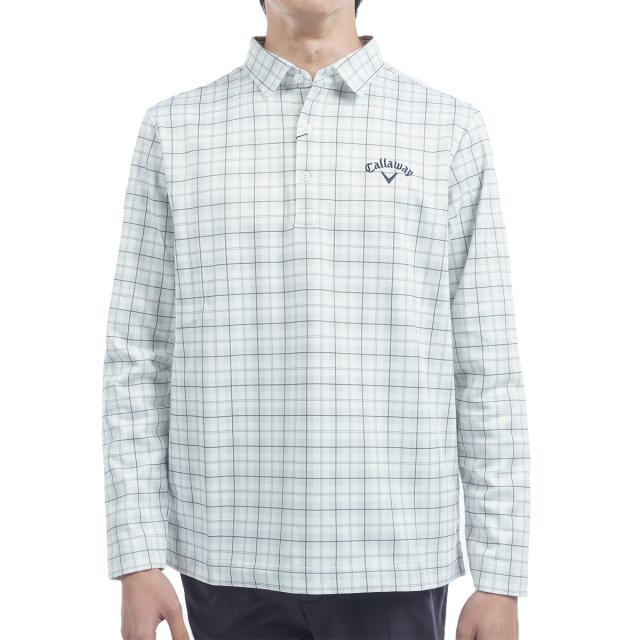 キャロウェイゴルフ　Callaway Golf　チェックプリント裏起毛長袖ポロシャツの通販は