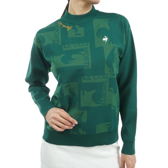 ルコックゴルフ　Le coq sportif GOLF　ストレッチ モックネックジャカード オーバーシャツセーター　レディス