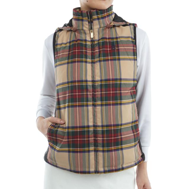 マンシングウェア　Munsingwear　SEASON COLLECTION HEAT NAVI ストレッチ 先染めチェック中綿ベスト　レディスの通販は