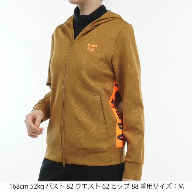 アドミラル　Admiral　ストレッチ エンボスロゴ ダンボール フルジップパーカー　レディス_1