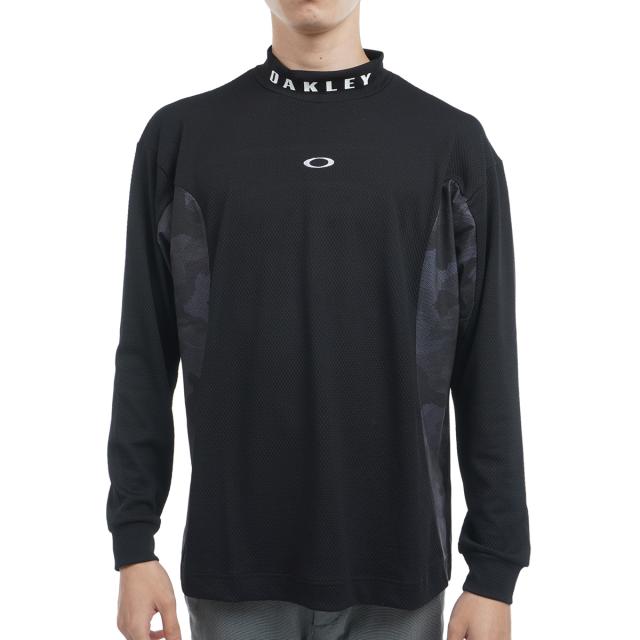 オークリー　OAKLEY　SIDE プリント ワイドモックネック長袖シャツの通販は