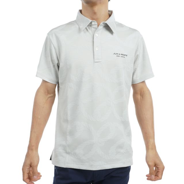 ジュン アンド ロペ　JUN & ROPE　ロープ柄ジャカード半袖ポロシャツの通販は