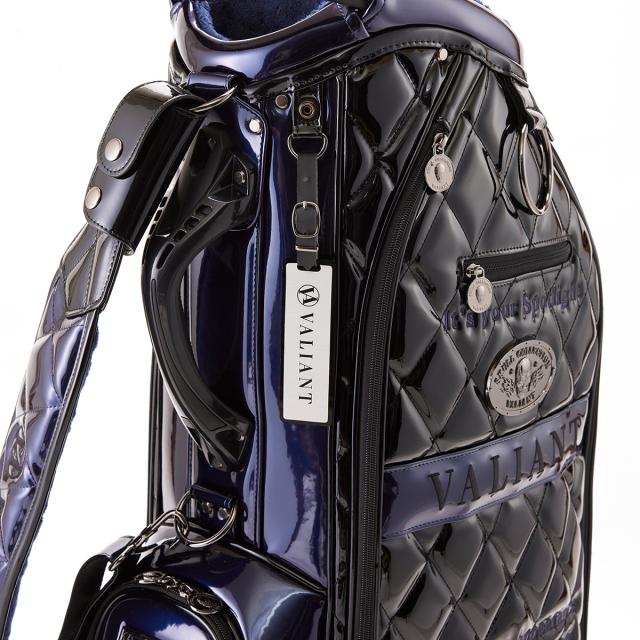 サンプル VALIANTゴルフ スカル 限定キャディバッグ BK×GY シェリフ SHERIFF シェリフ VALIANT スカルコレクション エナメルキャディ