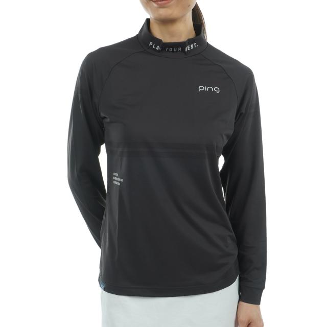 ピン　PING　メッシュボーダー ジャカード長袖ハイネックシャツ　レディスの通販は 9,196円