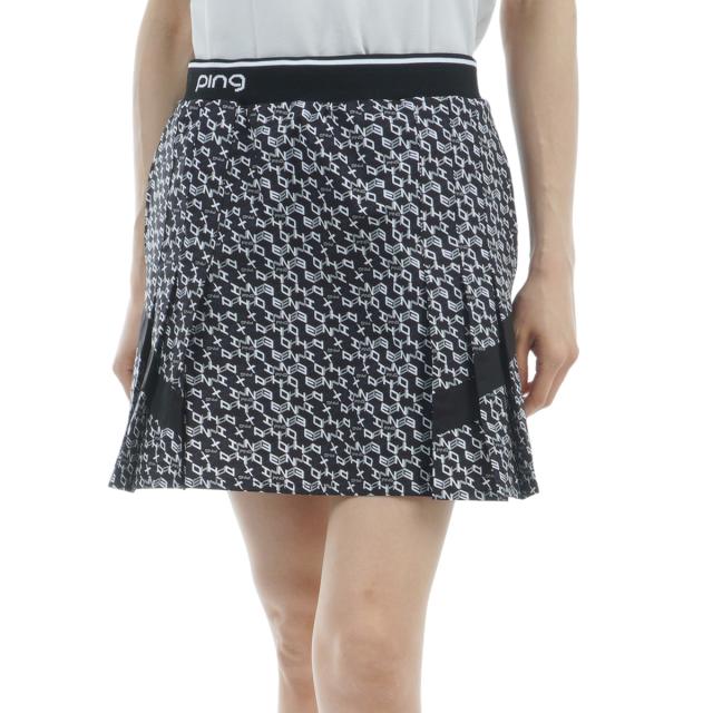 ピン　PING　総柄プリント プリーツスカート　レディス