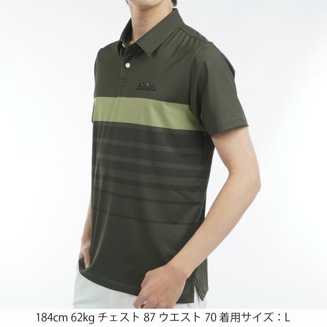 アドミラル　Admiral　ストレッチ グラデーションボーダー プリント半袖ポロシャツ_13