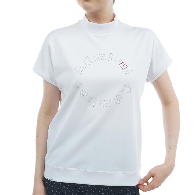 アドミラル　Admiral　ストレッチ メタリックロゴ 鹿の子半袖モックシャツ　レディス