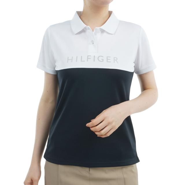 トミー ヒルフィガー ゴルフ TOMMY HILFIGER GOLF 対比色合い ロゴタイプ半袖スポーツシャツ レディス