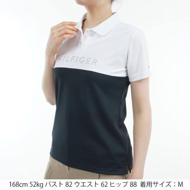 トミー ヒルフィガー ゴルフ TOMMY HILFIGER GOLF 対比色合い ロゴタイプ半袖スポーツシャツ レディス
