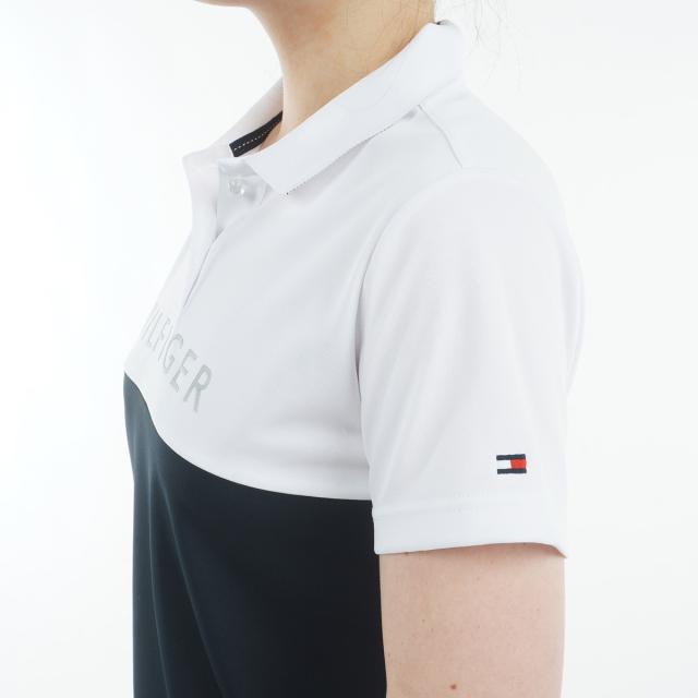 トミー ヒルフィガー ゴルフ TOMMY HILFIGER GOLF 対比色合い ロゴタイプ半袖スポーツシャツ レディス
