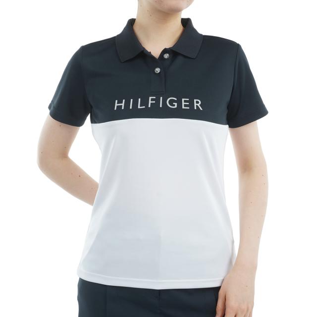 トミー ヒルフィガー ゴルフ TOMMY HILFIGER GOLF 対比色合い ロゴタイプ半袖スポーツシャツ レディス