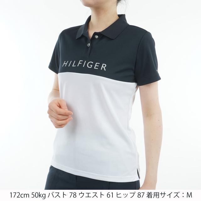 トミー ヒルフィガー ゴルフ TOMMY HILFIGER GOLF 対比色合い ロゴタイプ半袖スポーツシャツ レディス