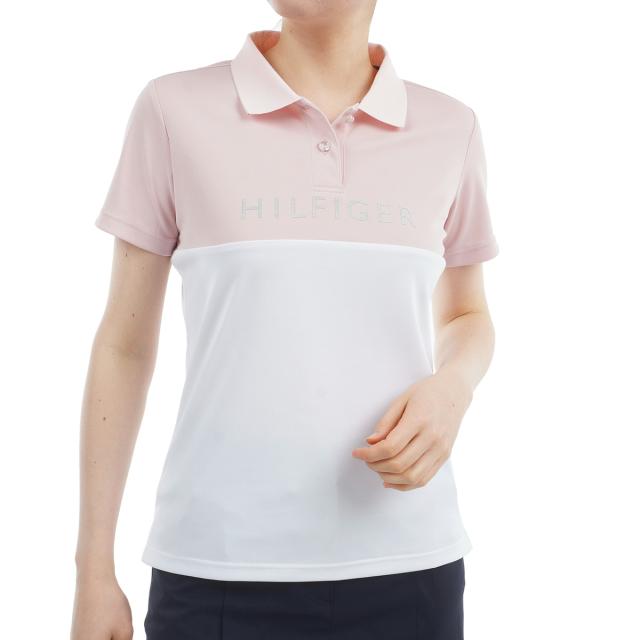 トミー ヒルフィガー ゴルフ TOMMY HILFIGER GOLF 対比色合い ロゴタイプ半袖スポーツシャツ レディス