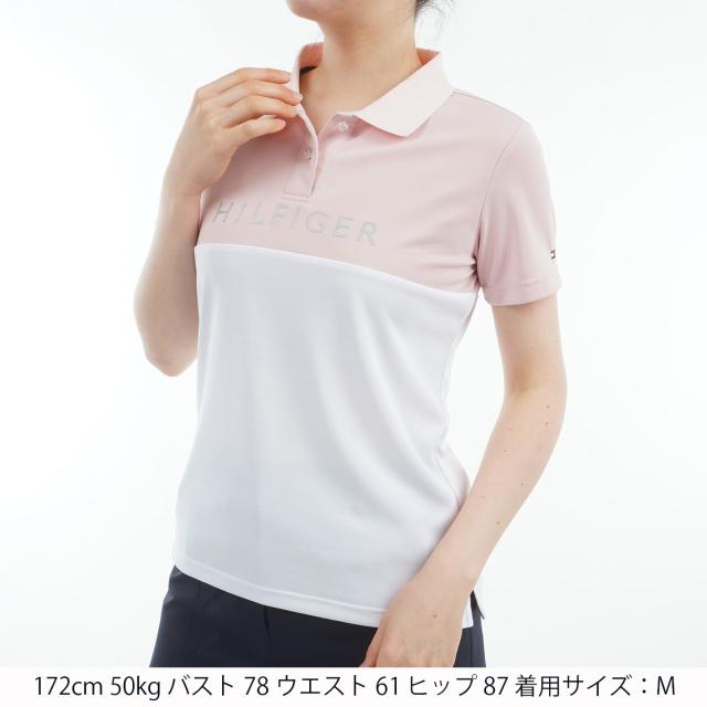 トミー ヒルフィガー ゴルフ TOMMY HILFIGER GOLF 対比色合い ロゴタイプ半袖スポーツシャツ レディス