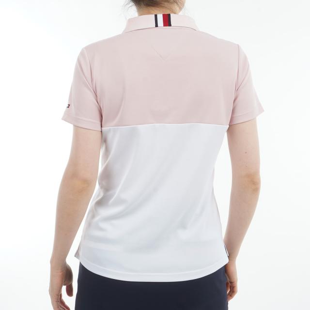 トミー ヒルフィガー ゴルフ TOMMY HILFIGER GOLF 対比色合い ロゴタイプ半袖スポーツシャツ レディス
