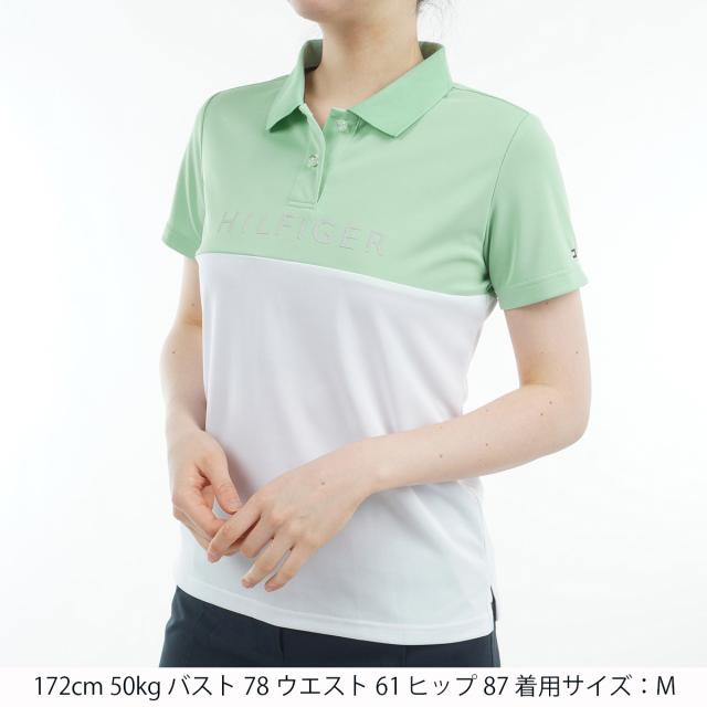 トミー ヒルフィガー ゴルフ TOMMY HILFIGER GOLF 対比色合い ロゴタイプ半袖スポーツシャツ レディス