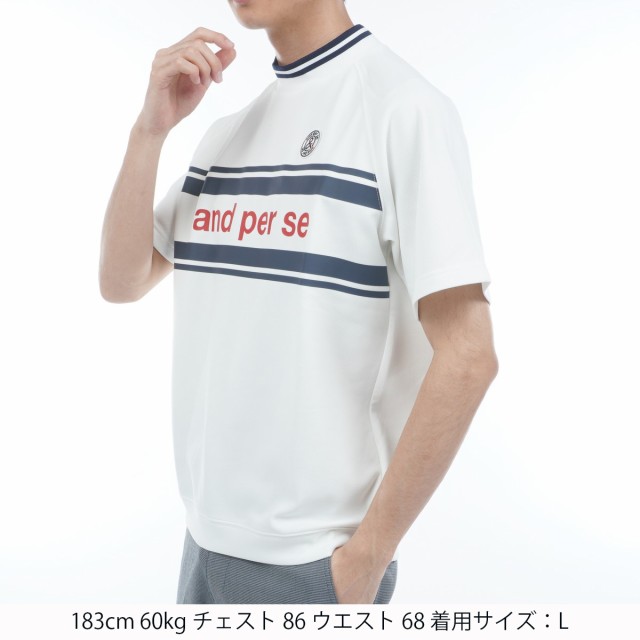 アンパスィ　and per se　ストレッチ エアロ モックネック半袖スウェットの通販は