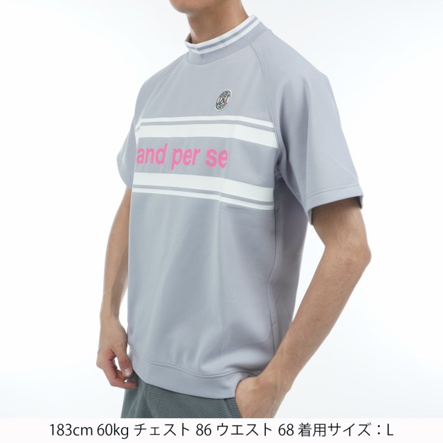 アンパスィ　and per se　ストレッチ エアロ モックネック半袖スウェットの通販は