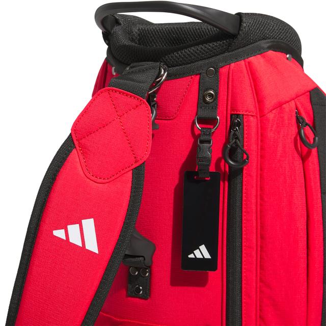 adidas キャディバッグ 赤黒ストライプ スリーストライプス コーデュラ キャディバッグ(【男性】キャディ