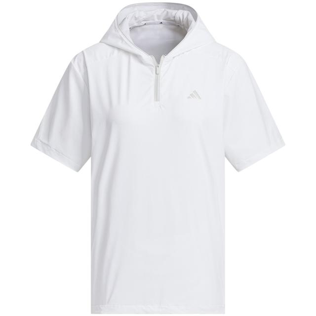 アディダス　Adidas　ストレッチ アディゼロ 撥水 ハーフジップ 半袖ウインドブレイカー　レディス