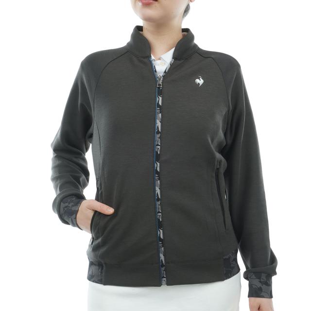 ルコックスポルティフ ゴルフ　Le coq sportif GOLF　RIJOUME ストレッチ リーフ柄ダンボールニットジャケット　レディス
