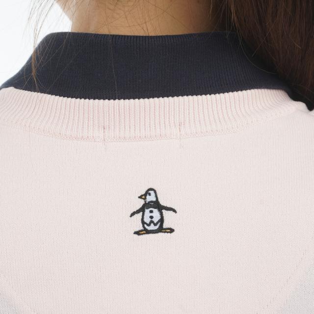 マンシングウェア Munsingwear SEASON COLLECTION ロゴタイプ柄インターシャ Vネックニットベスト レディス