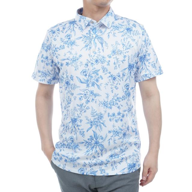 キャロウェイゴルフ　CALLAWAY RED LABEL　フラワープリントストライプジャカード半袖ポロシャツ キャロウェイゴルフ CALLAWAY RED LABEL フラワープリントストライプ